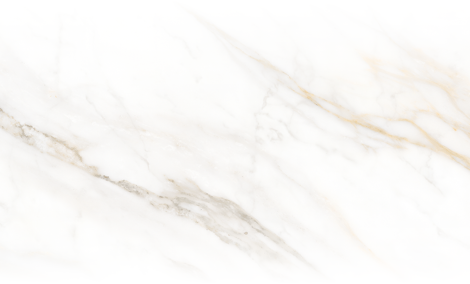 White marble with subtle golden veining.