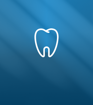 Tooth icon on blue gradient background