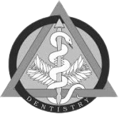 Dentistry symbol featuring a snake and wings.